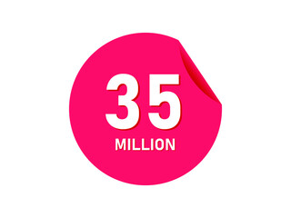 35 million texts on the white background
