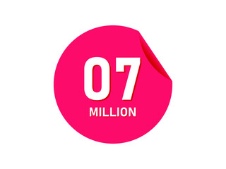 7 million texts on the white background