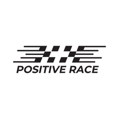 Race flag icon logo design template