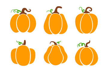 Yellow pumpkin vector for carving scary ghost faces for Halloween.