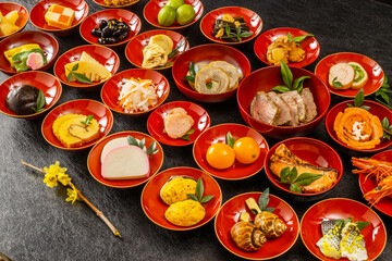 おせち料理　Japanese food  New Year dishes (OSECHI)