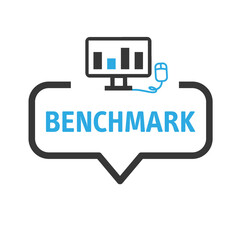 Benchmark vector illustration speech bubble with symbol