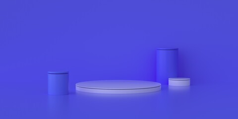 3D rendering of blue geometry background