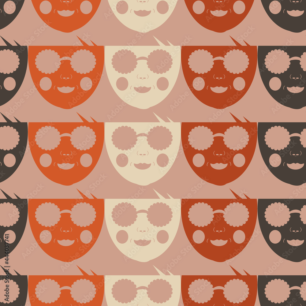 Poster masks vector seamless repeat pattern print background