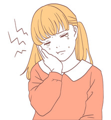 虫歯の子ども（シンプルカラー）