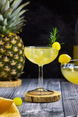 Pinapple cocktail on the table