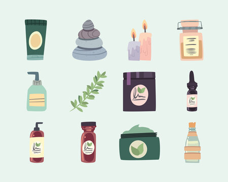 set of icons for spa