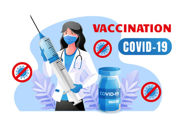 Naklejka premium vaccination to protected from covid-19 