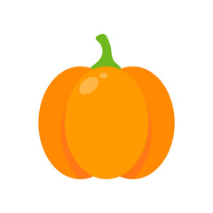 Yellow pumpkin vector for carving scary ghost faces for Halloween.
