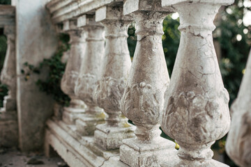 Fototapeta premium Ivy on the vintage pillars columns