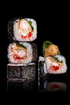 Sushi roll maki futo japanese food. Sushi menu. Japanese food.