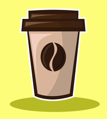 Design of a coffee cup with a bean as logo.
There is nothing tastier than a delicious hot coffee to help you wake up. Coffee cup vector illustration, coffee cup vector 
image, coffee bean, isolated 