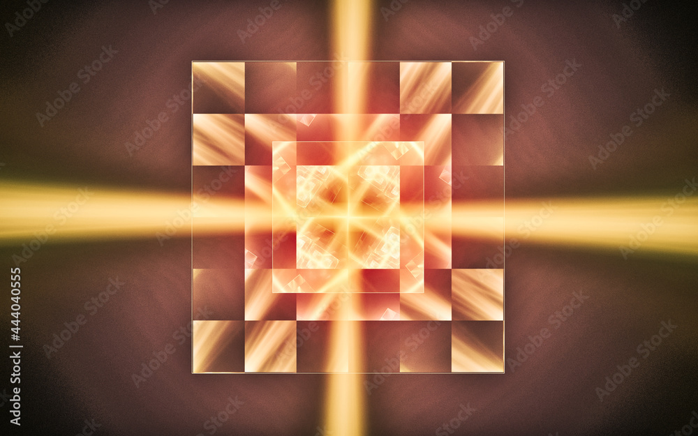 Fototapete digital image generated on a computer consisting of beautiful abstract geometric shapes, lines of di