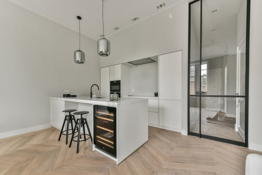 Perspective of interior design of kitchen