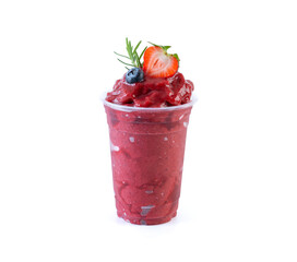 Mixed berry frappe on white background isolated.