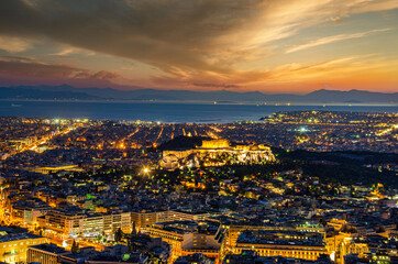 Fototapeta na wymiar Iconic view of the Acropolis of Athens, Greece