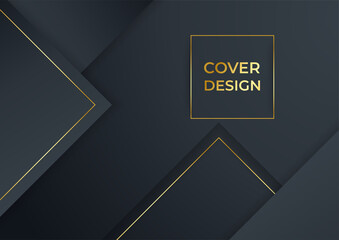 Hexagonal triangle square abstract metal background with light and golden lines.