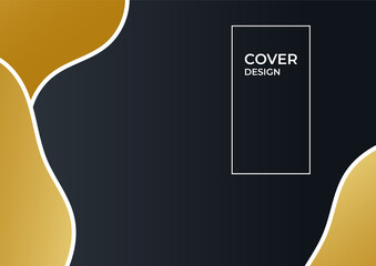 Gold black abstract background. Abstract elegant template black and gold triangle overlapping dimension on dark background luxury style. Modern black cover design set. Luxury creative line pattern
