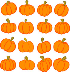A Collection of Cartoon Halloween Pumpkin Vector Illustrations