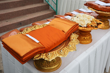 The robes of Buddhist monks are used in Thai Buddhist funeral ceremonies.