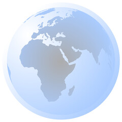 Fototapeta na wymiar Simple globe with Africa and Eurasia with atmosphere 