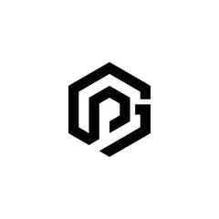 g p gp pg initial logo design vector template