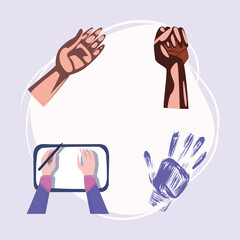 collection of left hands