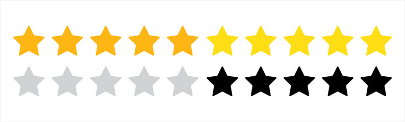 Fototapeta premium 5 stars. Five stars rating isolated on white background. Vector illustration. 