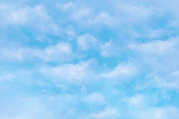 Blue sky and white cloud vector nature background. Realistic clouds in sky vector illustration
