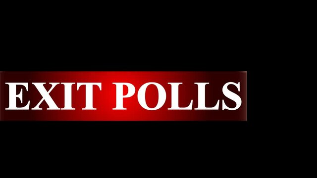 Exit polls lower third for news and media in high resolution available in alpha matte channel ( transparent channel ).
