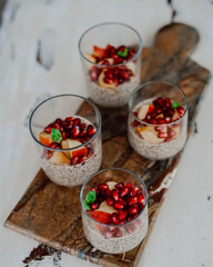 chia pudding with pomegranate 