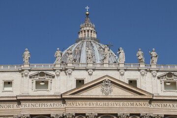 The Papal Basilica of Saint Peter in the Vatican. Basilica Papale di San Pietro in Vaticano. St Peters dome.