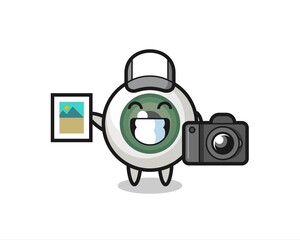 Character Illustration of eyeball as a photographer