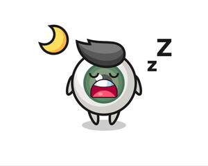 eyeball character illustration sleeping at night