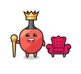 Mascot cartoon of table tennis racket as a king