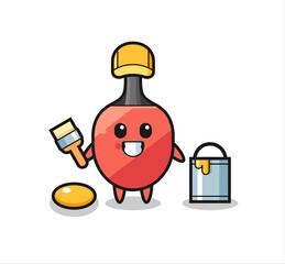 Character Illustration of table tennis racket as a painter