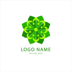 Green logo leaf simple 