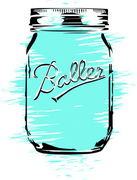 Ball(er) Mason Jar Stencil Design