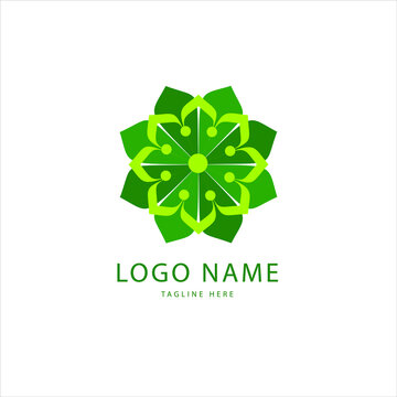 Green logo leaf simple 