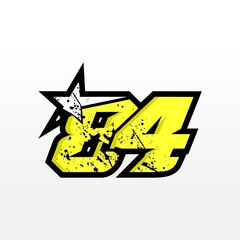 Simple Star Racing Number 84
