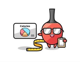 Illustration of table tennis racket mascot as a dietitian