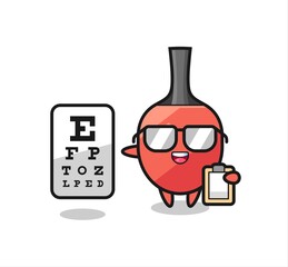 Illustration of table tennis racket mascot as an ophthalmology