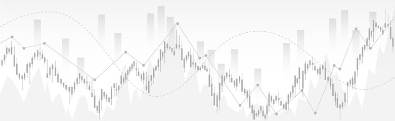 Line chart and candlestick abstract gradient background.