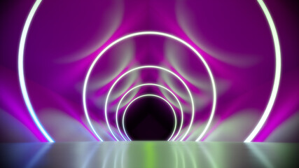 magenta neon lights tunnel background