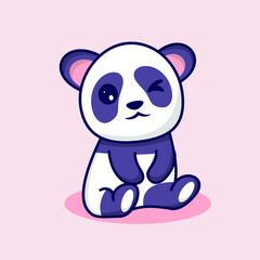 cute panda with cute smile