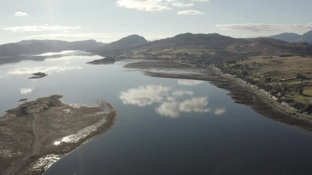 4k Drone footage of Lochcarron, located in the Highlands of Scotland.