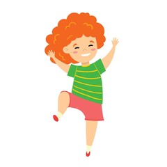 Happy little kid isolated on white background