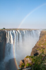 rainbow over Victoria Falls Zimbabwe