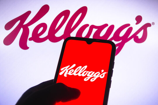 June 14, 2021, 2021, Brazil. In this photo illustration the Kellogg Company logo seen displayed on a smartphone.