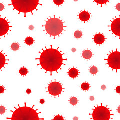 three sizes of red virus pattern